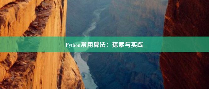 Python常用算法：探索与实践