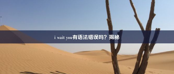 i wait you有语法错误吗？揭秘