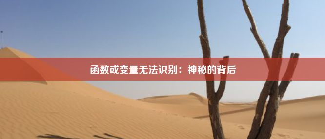 函数或变量无法识别：神秘的背后