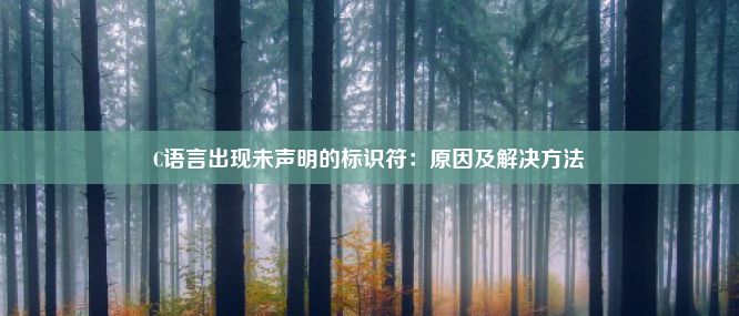 C语言出现未声明的标识符：原因及解决方法