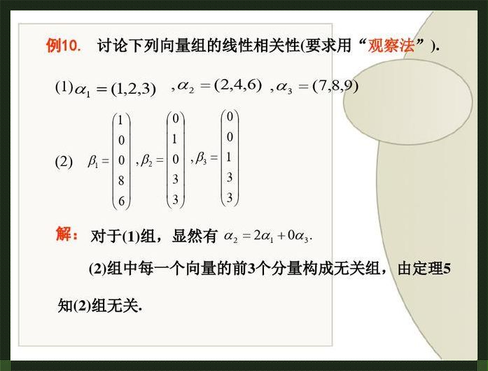 极大线性无关组表示方法：一种探索与揭秘