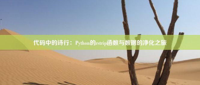 代码中的诗行：Python的rstrip函数与数据的净化之旅