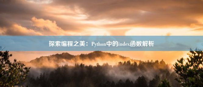 探索编程之美：Python中的index函数解析