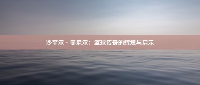 沙奎尔·奥尼尔：篮球传奇的辉煌与启示