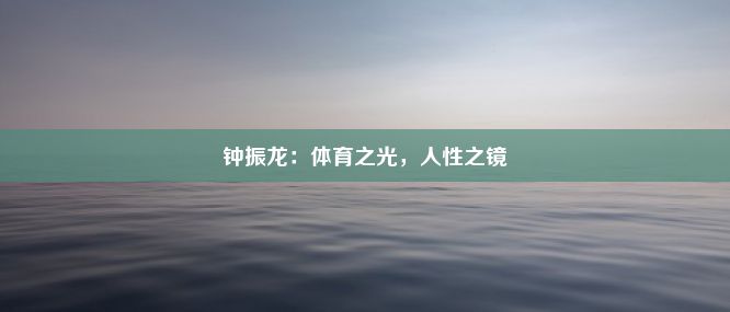 钟振龙：体育之光，人性之镜