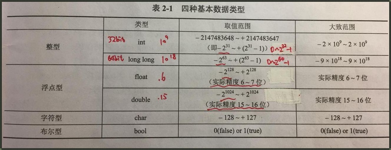 数字世界的基石：四种基本数据类型探秘