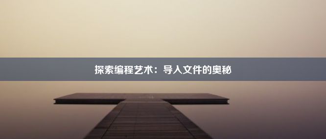 探索编程艺术：导入文件的奥秘