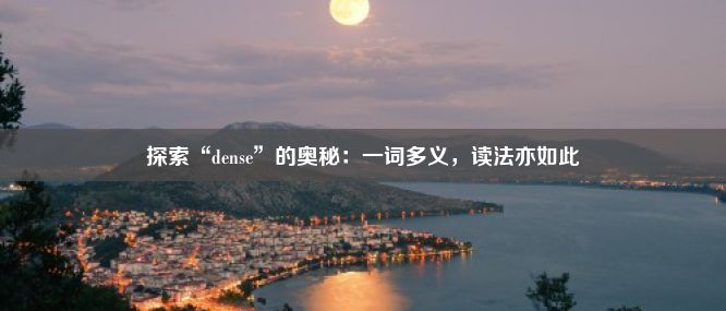 探索“dense”的奥秘：一词多义，读法亦如此