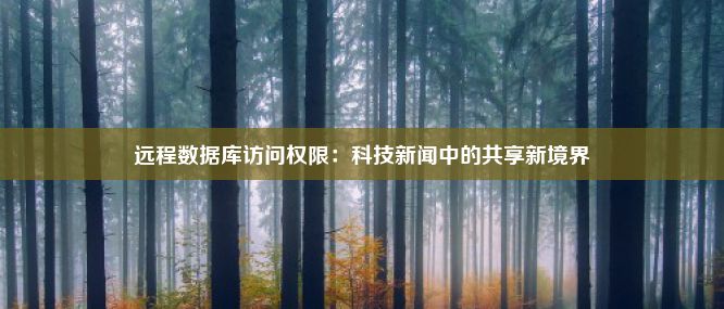 远程数据库访问权限：科技新闻中的共享新境界