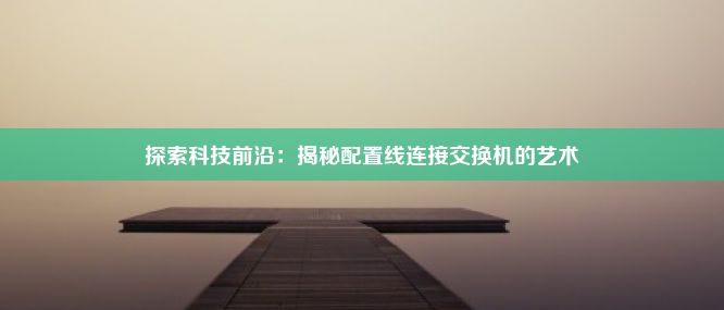 探索科技前沿：揭秘配置线连接交换机的艺术