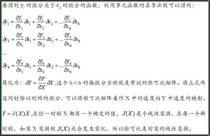 雅可比矩阵的定义：科技新闻中的揭秘