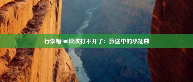 行李箱000没改打不开了：旅途中的小插曲