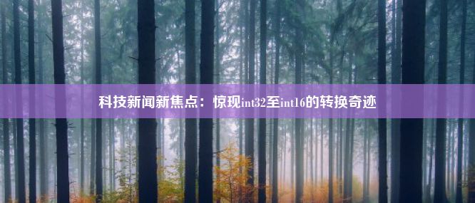 科技新闻新焦点：惊现int32至int16的转换奇迹