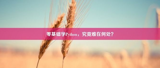 零基础学Python，究竟难在何处？