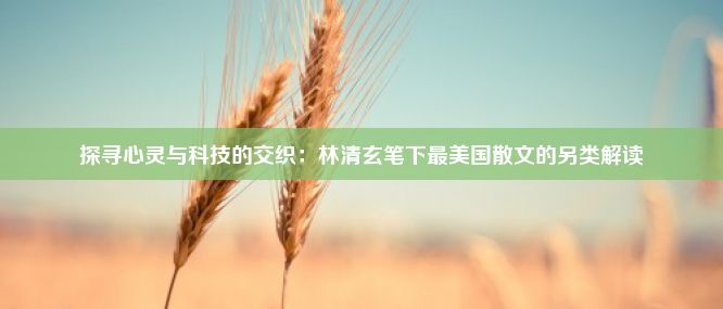 探寻心灵与科技的交织：林清玄笔下最美国散文的另类解读