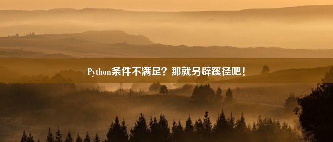 Python条件不满足？那就另辟蹊径吧！