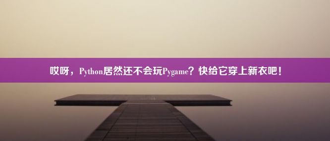 哎呀，Python居然还不会玩Pygame？快给它穿上新衣吧！