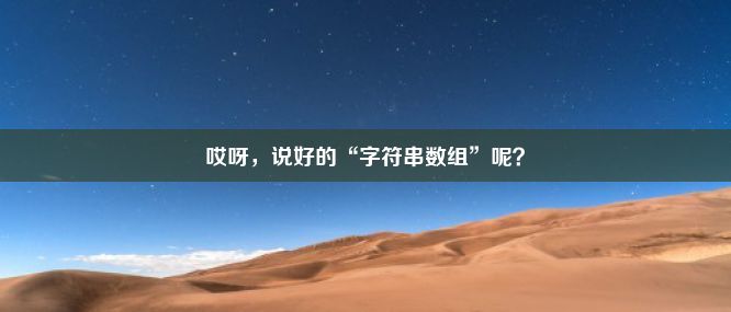 哎呀，说好的“字符串数组”呢？