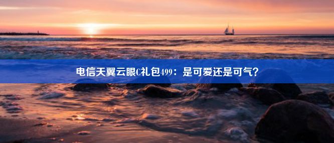 电信天翼云眼C礼包499：是可爱还是可气？