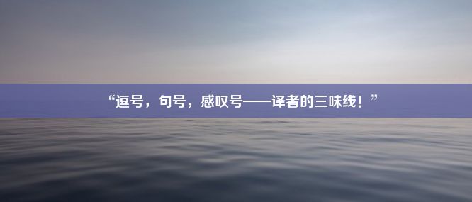 “逗号，句号，感叹号——译者的三味线！”