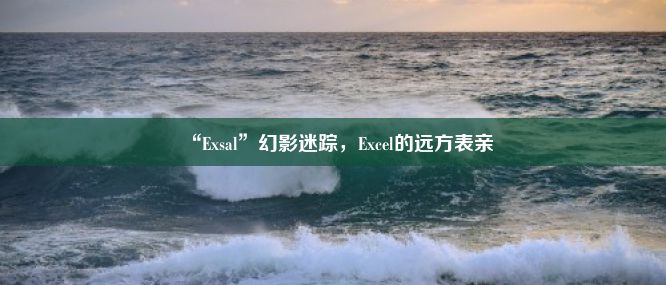 “Exsal”幻影迷踪，Excel的远方表亲