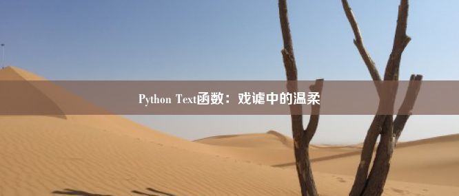 Python Text函数：戏谑中的温柔