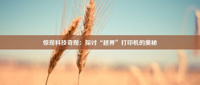 惊现科技奇观：探讨“越界”打印机的奥秘