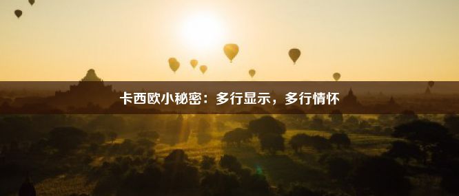 卡西欧小秘密：多行显示，多行情怀