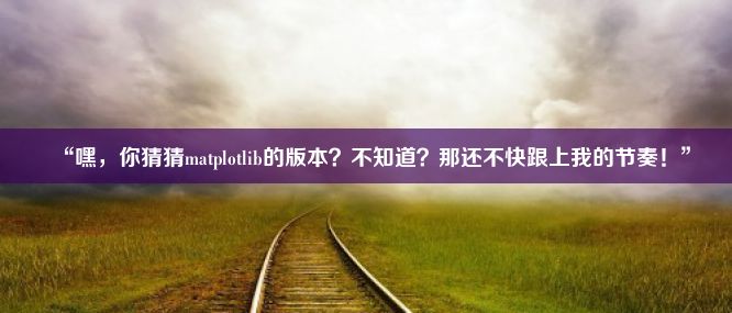 “嘿，你猜猜matplotlib的版本？不知道？那还不快跟上我的节奏！”