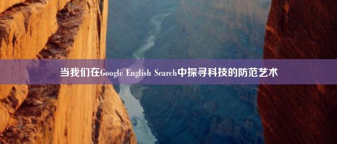 当我们在Google English Search中探寻科技的防范艺术