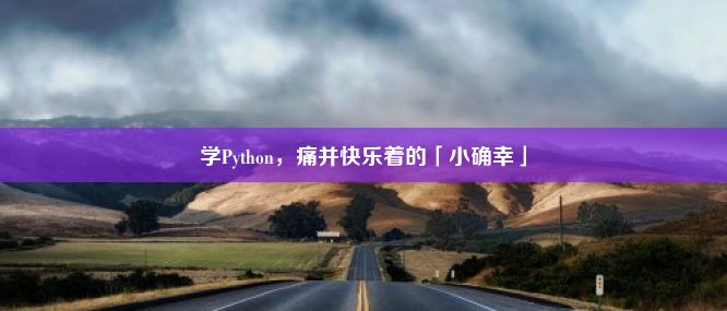 学Python，痛并快乐着的「小确幸」