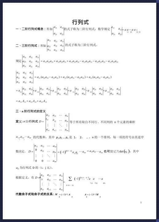 《行列式：数学舞台上的魔法符》