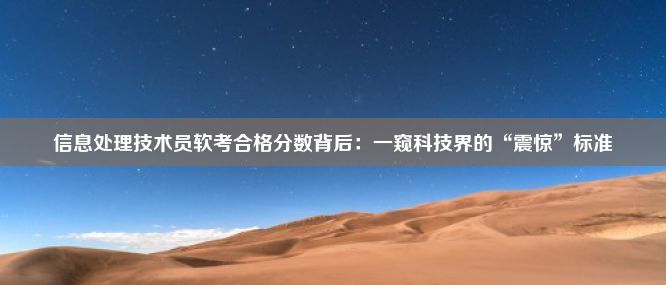 信息处理技术员软考合格分数背后：一窥科技界的“震惊”标准