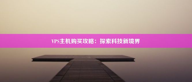 VPS主机购买攻略：探索科技新境界