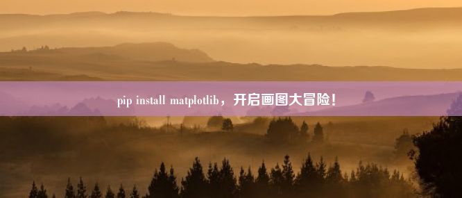  pip install matplotlib，开启画图大冒险！ 