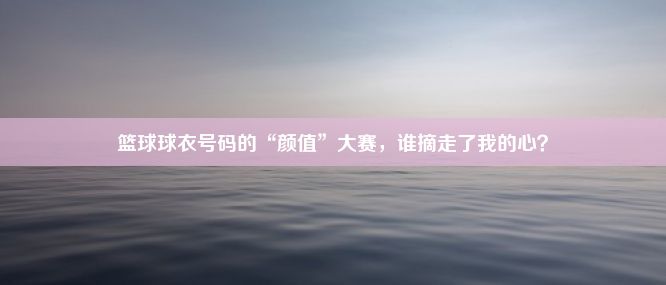 篮球球衣号码的“颜值”大赛，谁摘走了我的心？