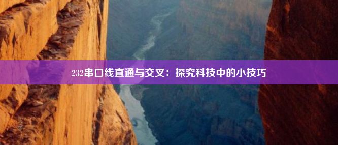 232串口线直通与交叉：探究科技中的小技巧