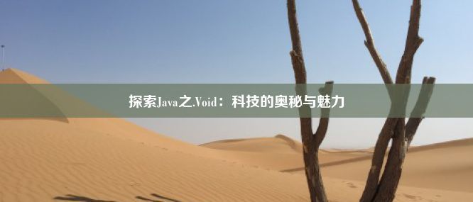 探索Java之.Void：科技的奥秘与魅力