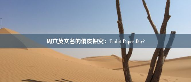 周六英文名的俏皮探究：Toilet Paper Day?