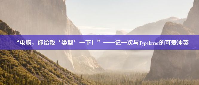 “电脑，你给我‘类型’一下！”——记一次与TypeError的可爱冲突